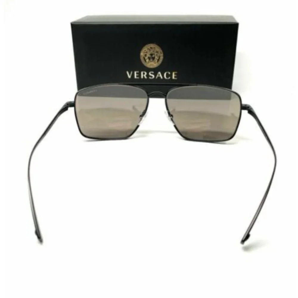 Versace Men's Matte Black Brown Gold Sunglasses!